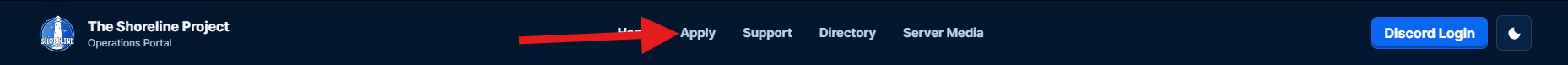 Apply navigation link highlighted in the site header