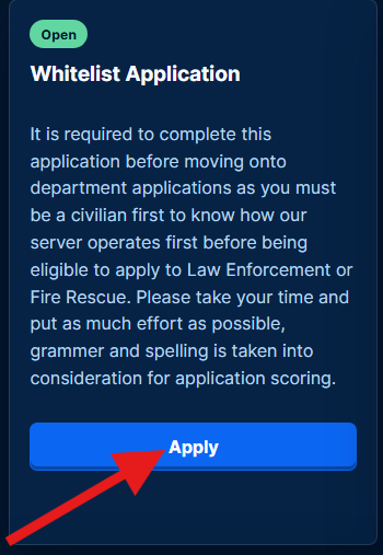 Application card Apply button highlighted